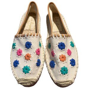 Jack Rogers Miss Palmer Espadrille White Canvas Multicolor Floral 6M Preppy Boho